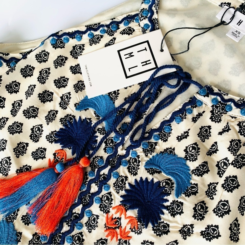 NEW THML Floral Embroidered Tunic Halter Neck Mini Dress size XS - Picture 11 of 16